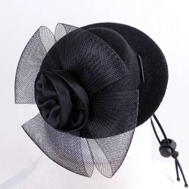 Topi bulat pita bunga cantik anjing kucing dog elegant simple murah fashionable hat