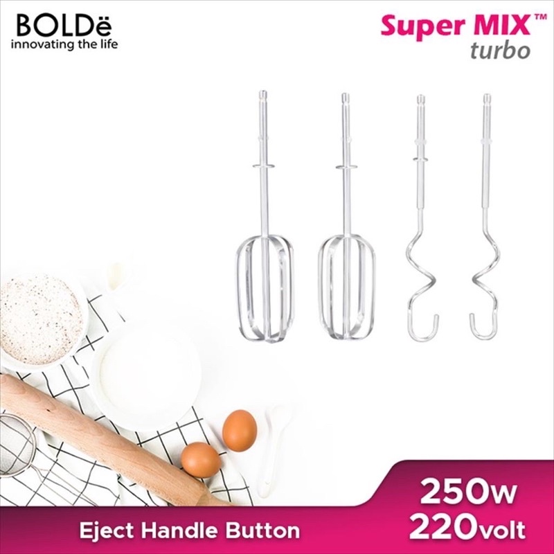 BOLDE HAND MIXER SUPER MIX  TURBO STAINLESS STEEL [5 KECEPATAN]