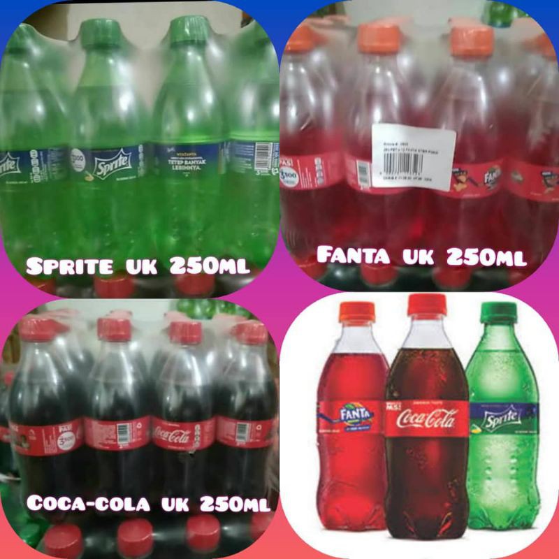 

-fanta,/sprite /coca cola 250ml per 1 lusin