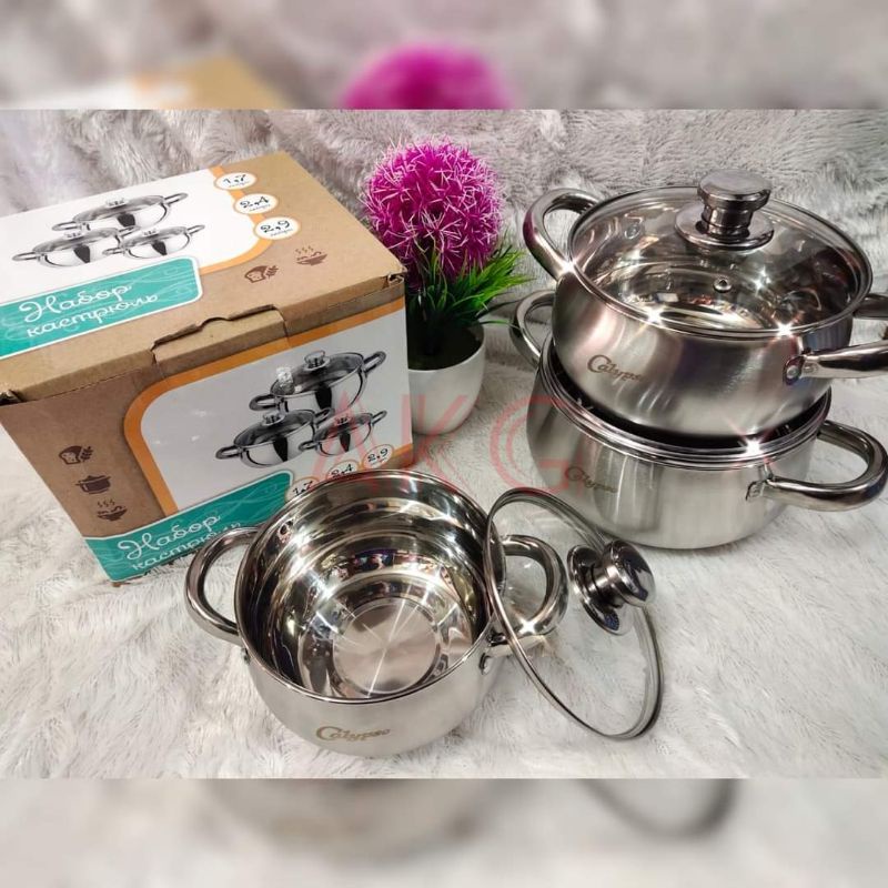 Panci Set Calypso High Quality Stainless Steel/Panci Soup Calypso 3pcs