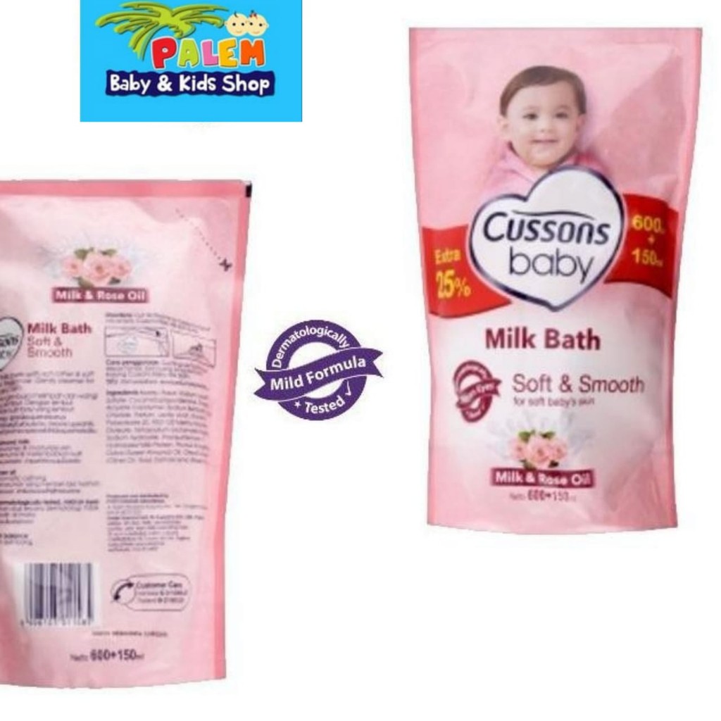 Cussons Baby milk bath 1pcs soft&amp;smooth 600+150ml/sabun bayi 1585 REFIL