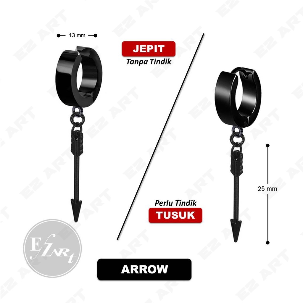 [BLACK EDITION] 1Pc ANTING JEPIT TUSUK NON TINDIK KPOP BTS BANGTAN PRIA WANITA STAINLESS STEEL