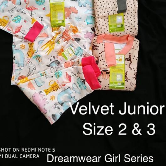 ♠ Velvet Junior Size 2 dan 3 Setelan Piyama Big Size ❊