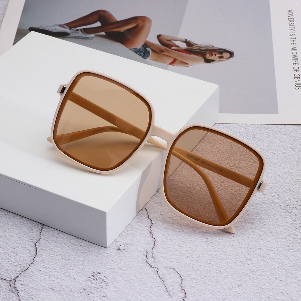 ROW Fashion Oversized Sunglasses Vintage Big Frame Women Square Sun Glasses Luxury UV400 Driver Goggles Classic Eyewear for Lady