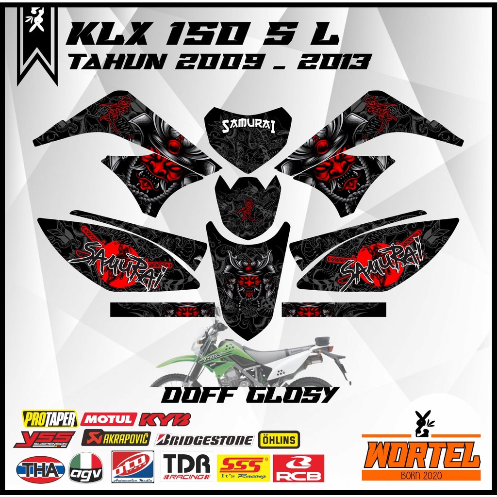 Sticker striping Hologram Decal Motor KLX 150 S/L/D TRACKER LAMA Samurai   (klx lama)