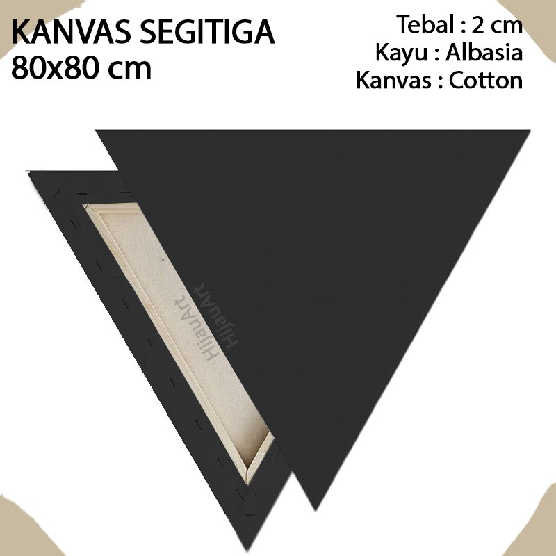 

Kanvas Segitiga Untuk Melukis Dengan Spanram Ukuran 80x80cm Warna Hitam