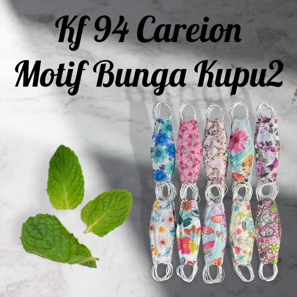 MASKER KF94 BUNGA CAREION 4PLY MASKER KF 94 KUPU KUPU ISI 10 PCS MIX