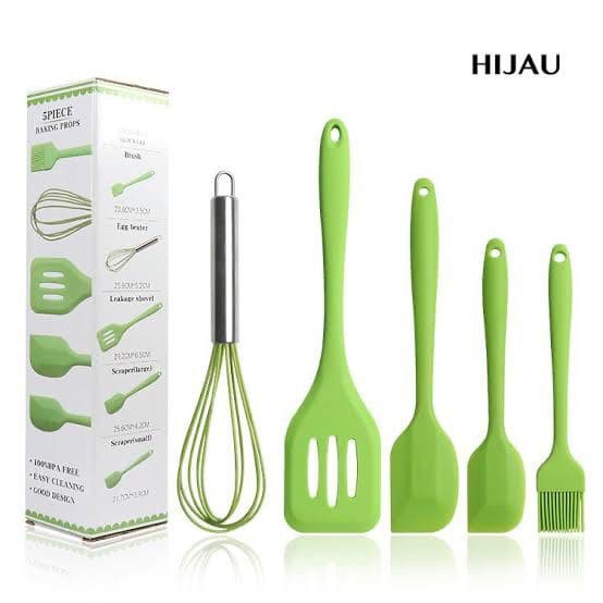 Set Alat Masak Silikon (Isi 5 pcs) / Spatula / Sutil Silikon Tahan Panas