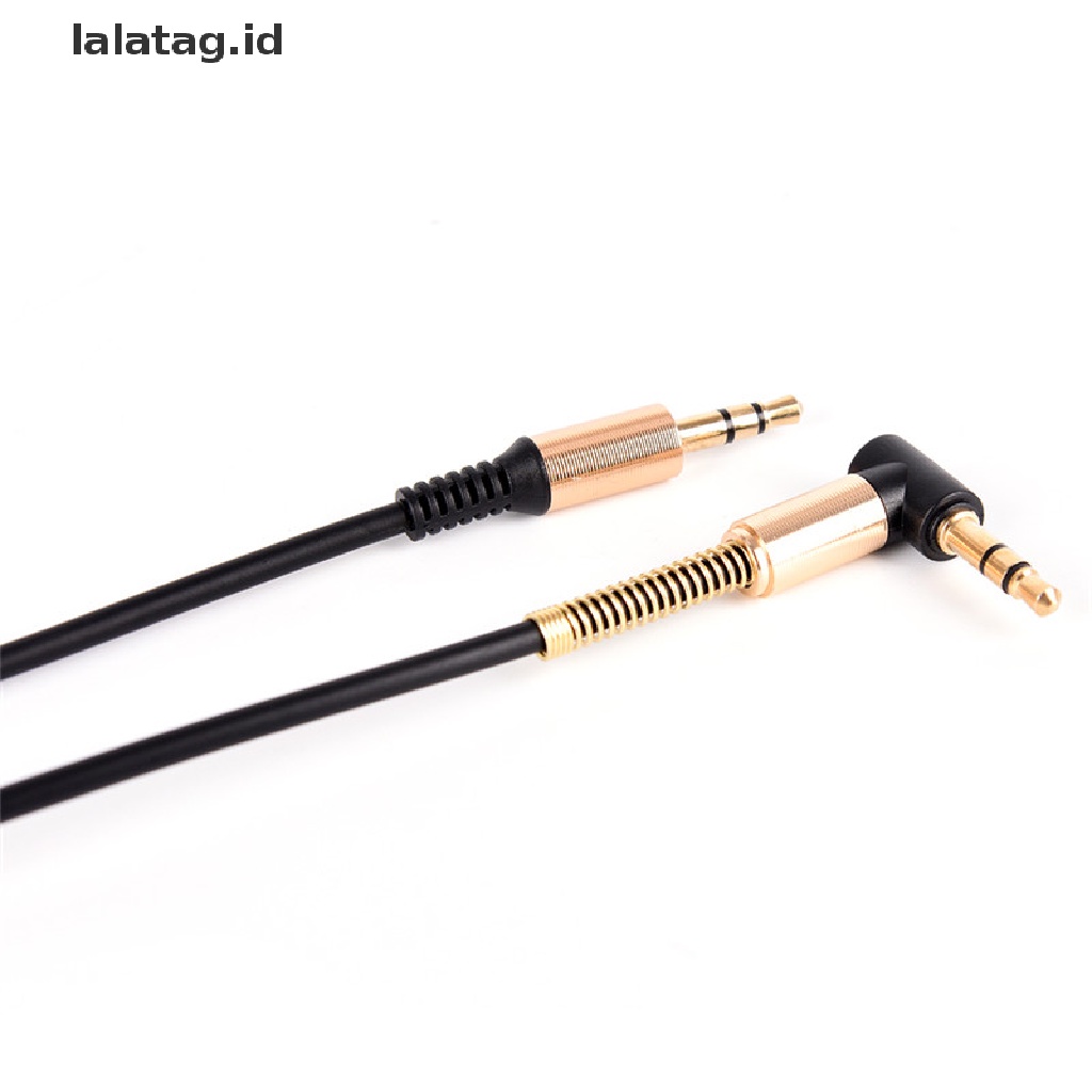 (Flyag) Kabel Audio Stereo Jack 3.5mm Male Ke Male Sudut Kanan 90 Derajat