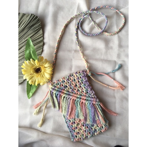 RAINBOW BAG MACRAME // TAS SLING BAG MACRAME