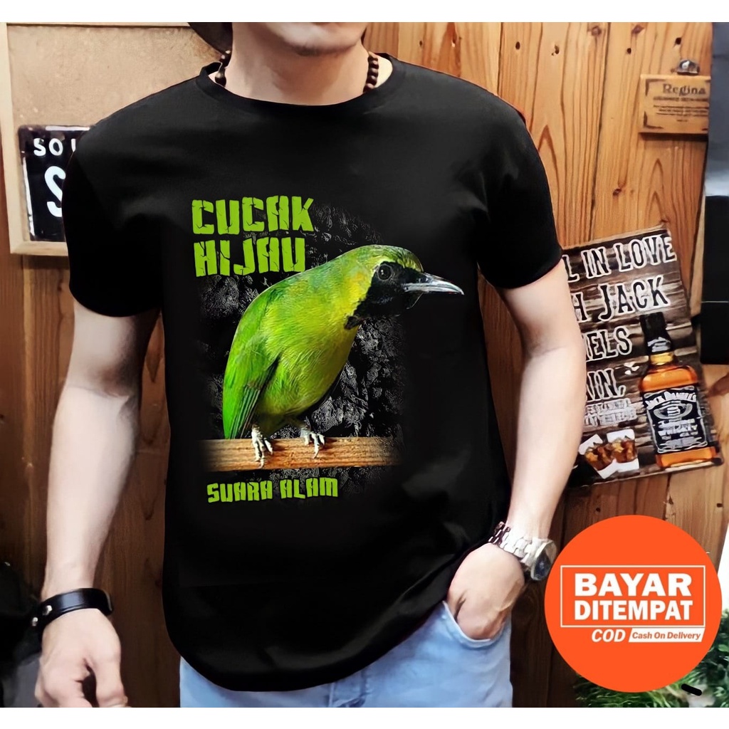 Shalch Trendy / Baju Laki-Laki / Kaos Distro Pria Motif Burung Cucak Ijo Suara Alam