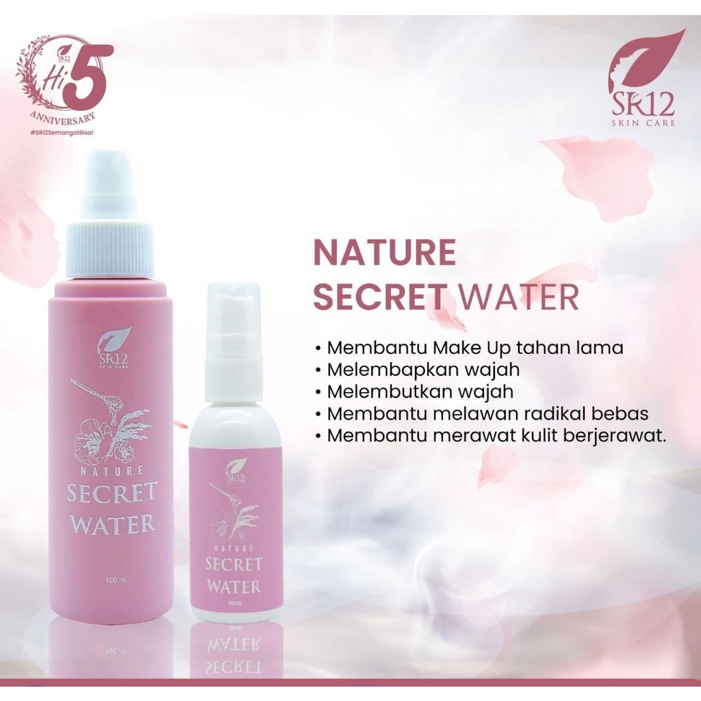 NATURE SECRET WATER SR12 60ml 100ml SOLUSI TOTAL ANTI-AGING