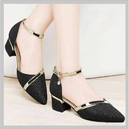 Promo Murah Sepatu Wanita Hak Tahu Gliter Sepatu Pesta Cantik Sepatu Kondangan Keren