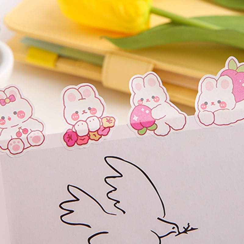 4 Lembar Stiker Kertasselotip Washi Gambar Kartun Hewan Untuk Dekorasi Diary Diy