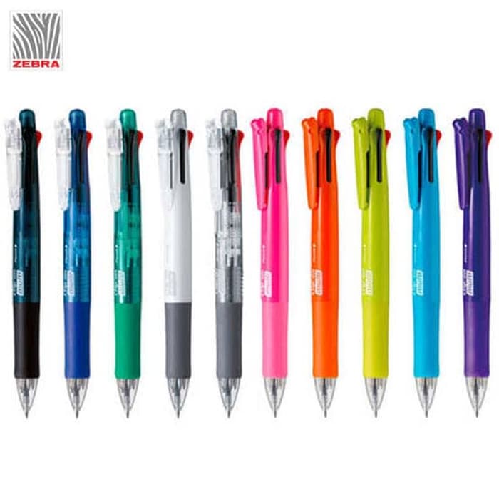 

TERBARU Pulpen Zebra Clip-on Multi 4 in 1 - Hitam Trans
