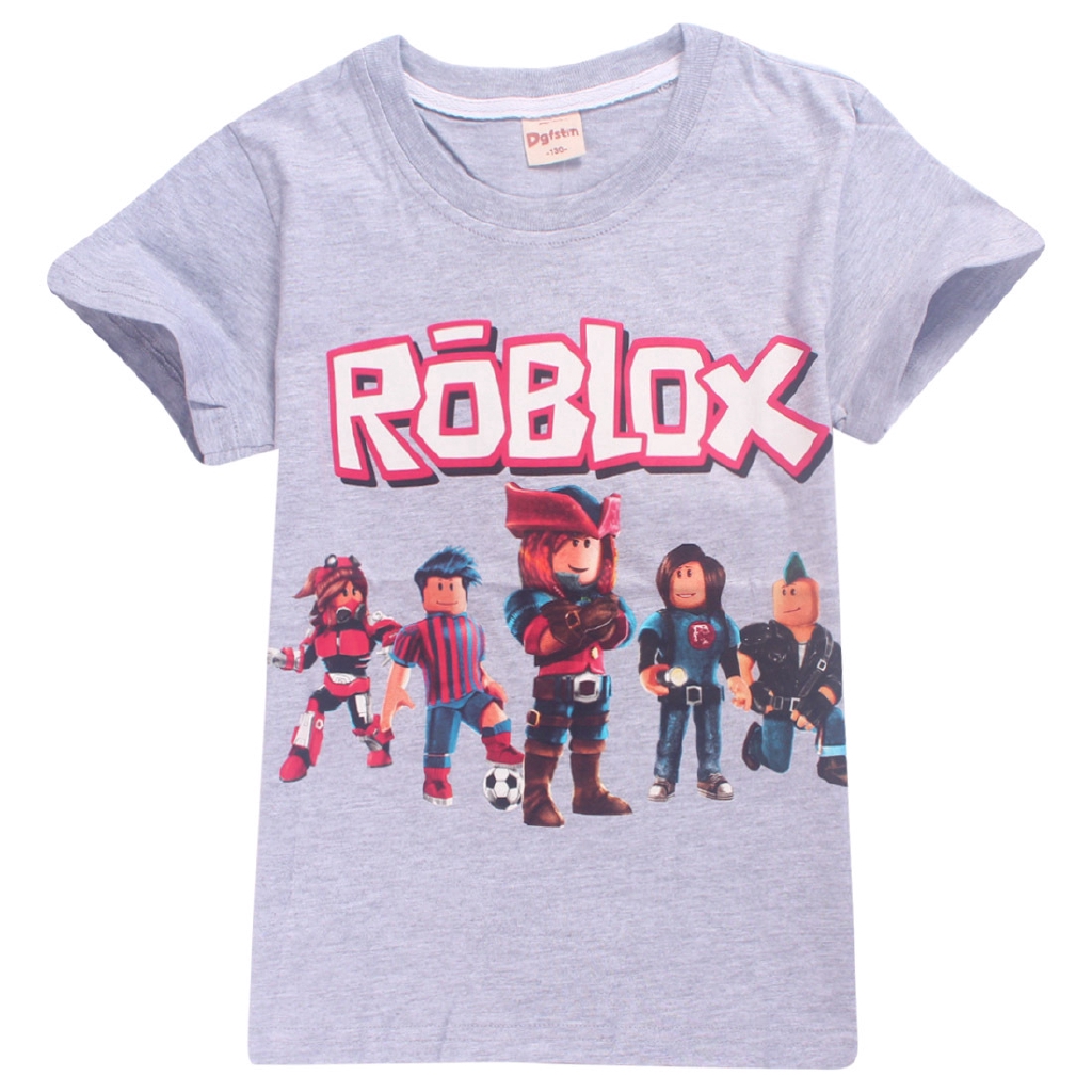 Cartoon Roblox Summer Kids Tops Fashion Children Boys Short Sleeve - gambar baju roblox perempuan