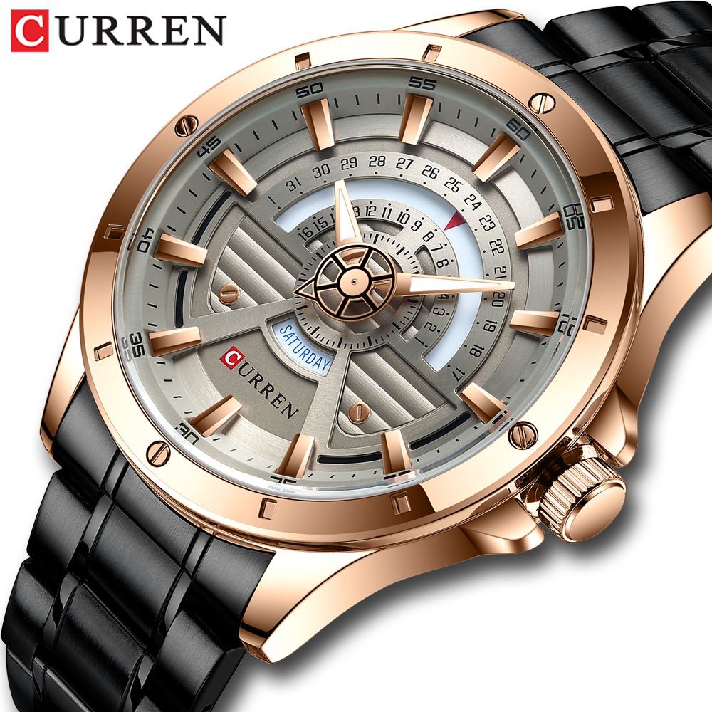 CURREN 8381 Jam Tangan Pria Analog Stainless Steel Chronograph Aktif WATCHKITE WKOS