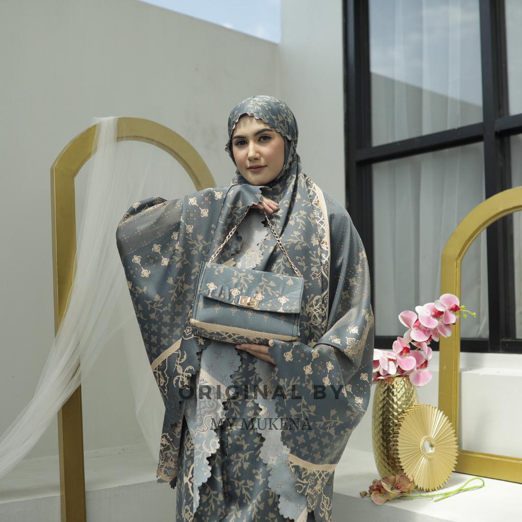 Mukena Dewasa Silk Daily  Daily 2In1 Motif Tas Premium | laser cut Mewah