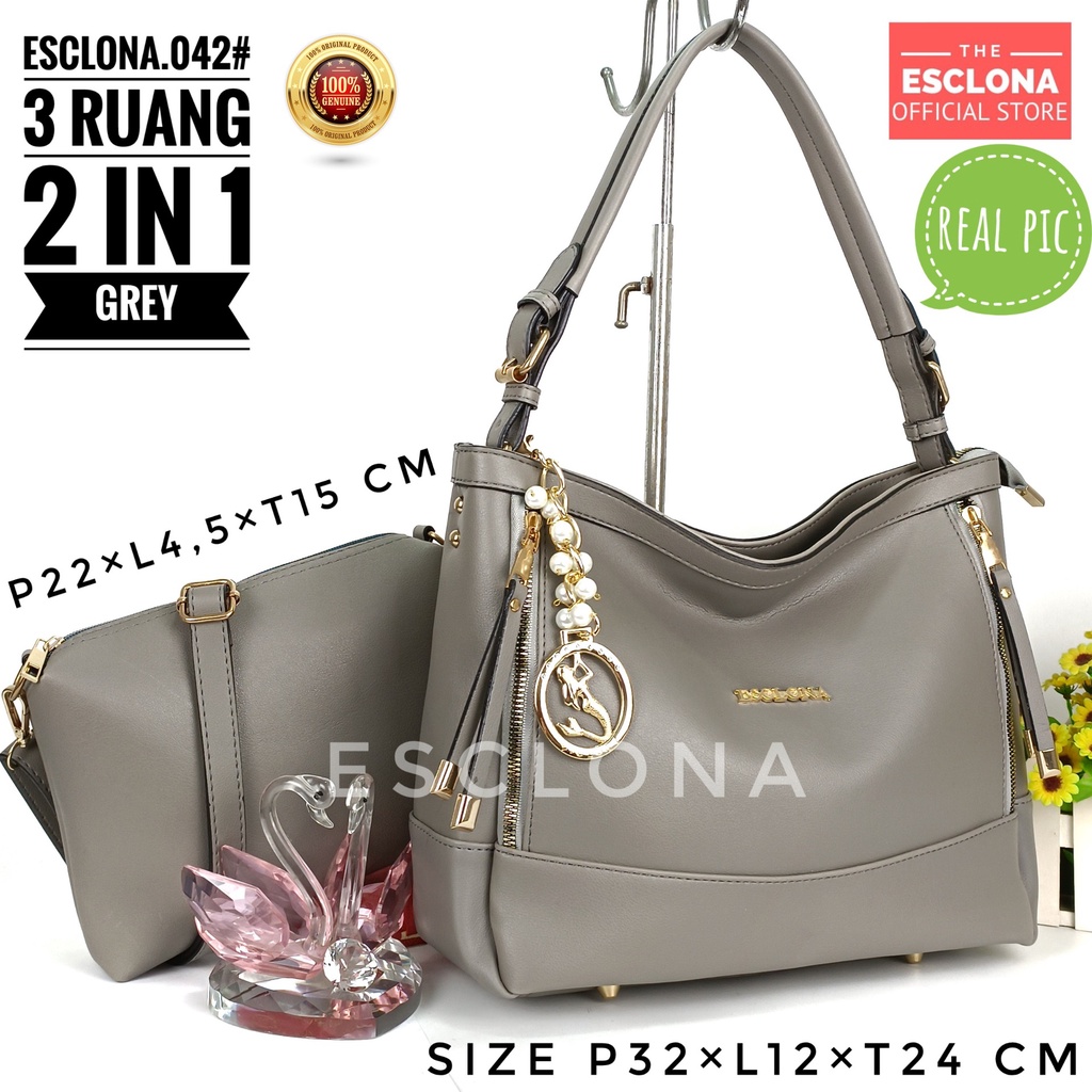 TAS WANITA ESCLONA 042 TAS BAHU WANITA SHOULDER BAG TAS SELEMPANG FASHION CEWEK TAS IMPORT WANITA TAS BATAM WANITA 2 IN 1 TAS FASHION WANITA TERBARU TAS KERJA WANITA TAS KANTOR WANITA TAS KULIT WANITA IMPOR TAS KOREA WANITA S2