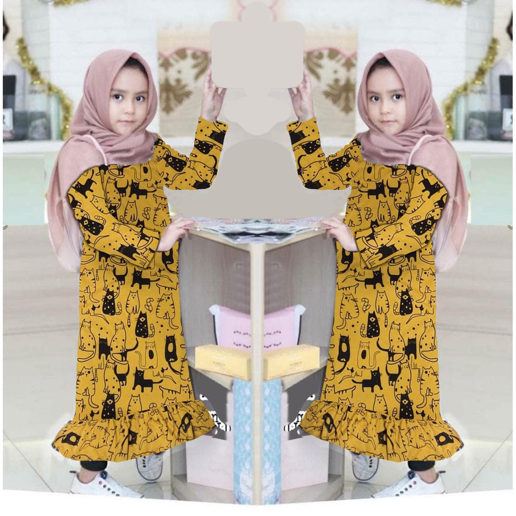 FASHION ANAK MIAW KIDS TUNIK MOTIF KUCING