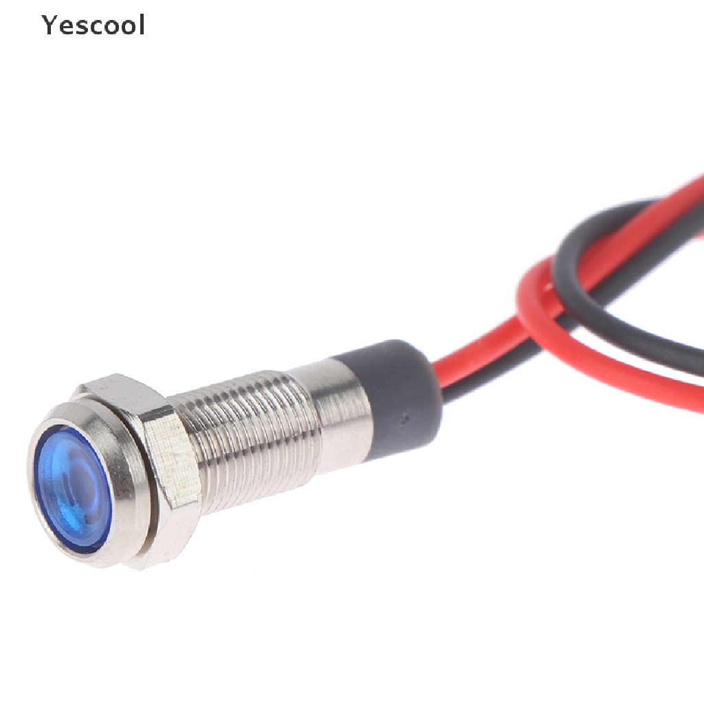 Yescool P67 Lampu Indikator Peringatan led 6mm 3v 5v 6v 12v 24v 220v Bahan metal Anti Air