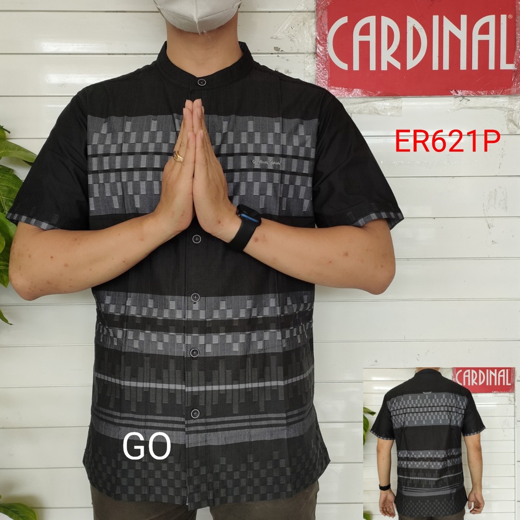 gof M-L CARDINAL KEMEJA KOKO Taqwa Pakaian Pria Original Baju Muslim Salur Lengan Pendek TCQ