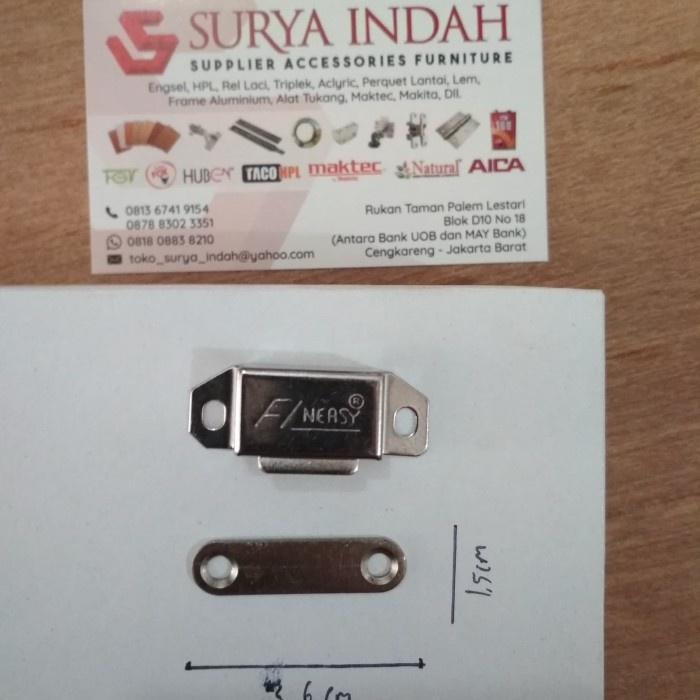 magnet kotak stenlis untuk pintu lemari kayu