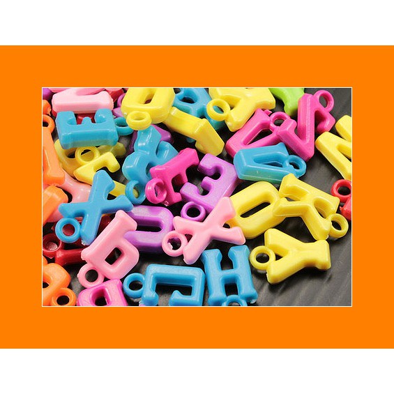 100 Pcs Manik Plastik Huruf Solid 12 mm (MPA-0178) FOTON Craft