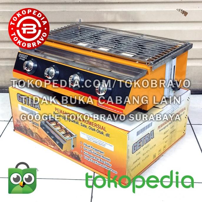 ><><><] Panggang Sate Bakso Sosis Bakar Getra 4tungku ETK222 Gas Roaster
