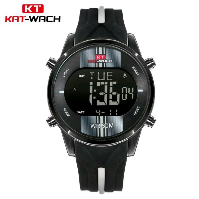 TRENDINGGGGG_0KAT-WACH_KT716 Jam Tangan Pria Digital Tali Kulit_CURRENOS