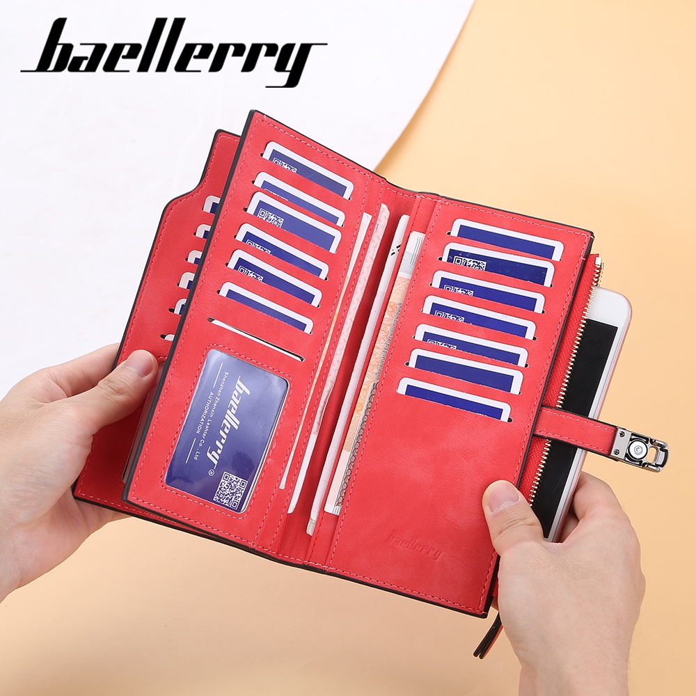 BAELLERRY N2355 Dompet Wanita Panjang Dompet Handphone Bahan Kulit PU Leather WATCHKITE WKOS