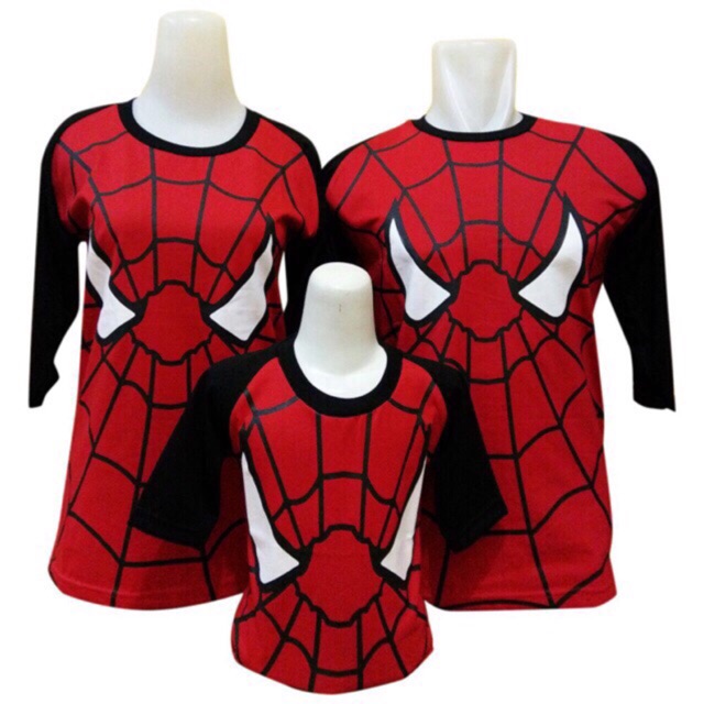COUPLE FAMILY "SPIDERMAN" anak & dewasa kaos raglan OSKOSH