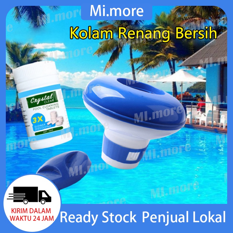 Mi.more Pool Cleaning Floating Chlorine Klorin Dispenser Pelampung Tablet + 100g Obat Pembersih Kolam Renang