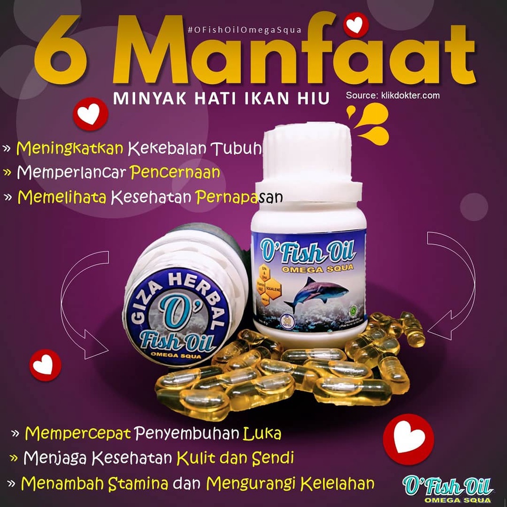 [GRATIS SABUN] Beli 3 Suplemen Penggemuk Badan O Fish Oil Omega Squa Minyak Ikan Hiu Suplemen Minyak Ikan