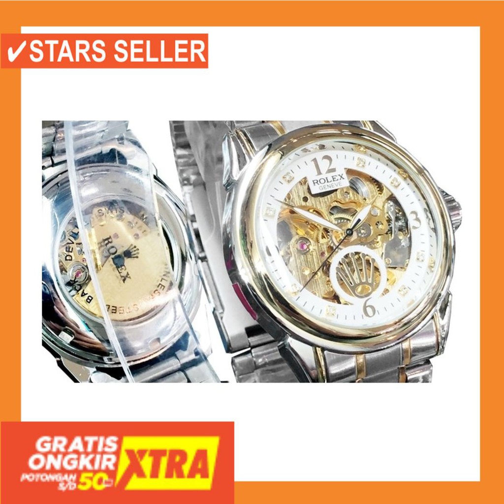 JAM COWOK MASA KINI MURAH TERBARU GSHOK HITAM / Jam Tangan Rolex Pria | Cowok Skeleton