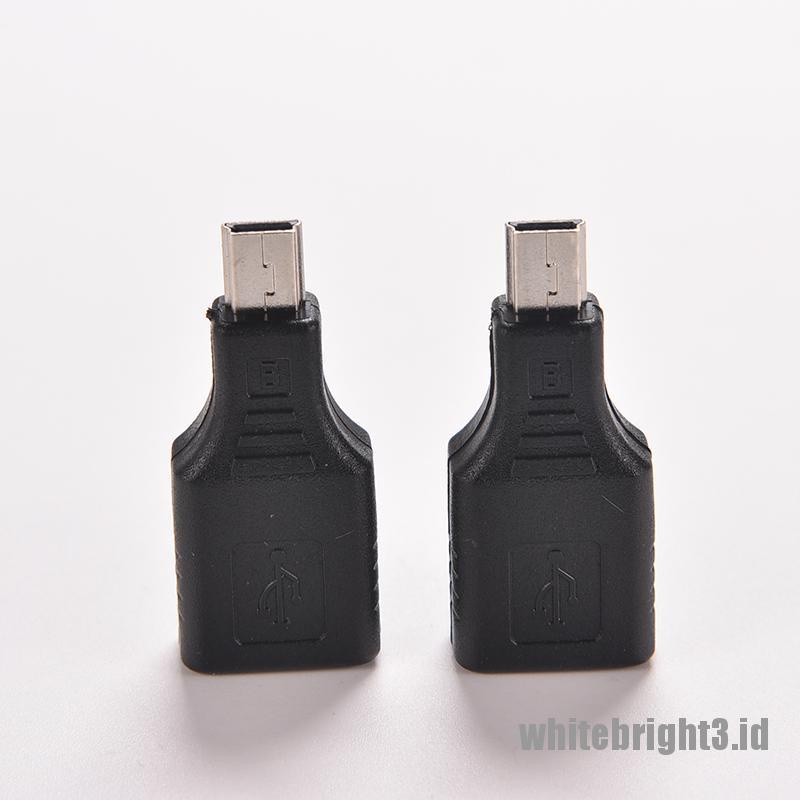 &lt; White3 &gt; Hub Kabel Jaringan USB 2.0 A Female Ke Mini USB B 5 Pin Male