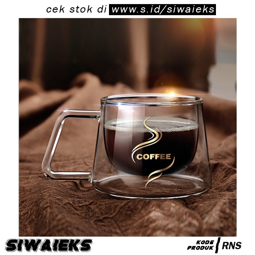 Grab Medan Cangkir Kopi Double Glass Coffee Mug 200ml RNS Doomed  CRW77382 - Transparent