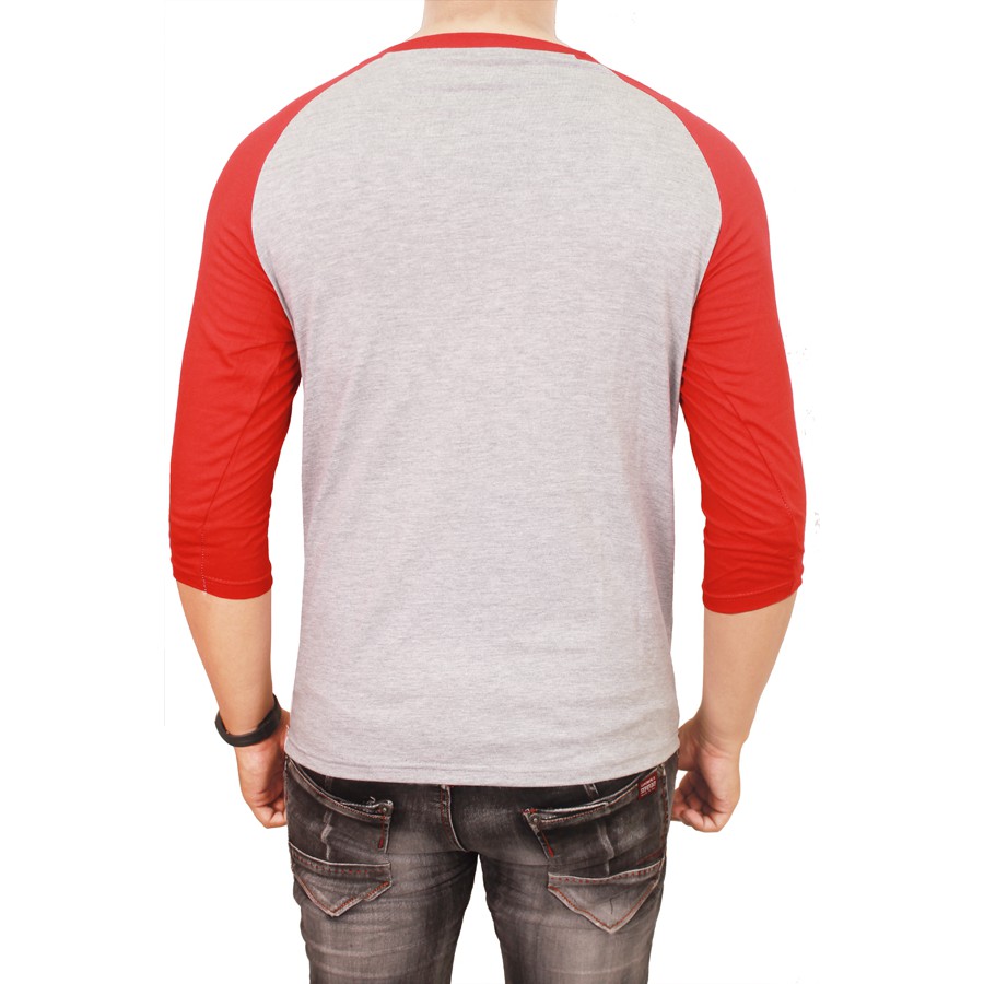 Kaos Abu Merah Raglan - FBL 12