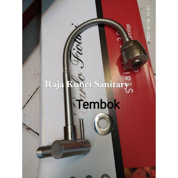 Kran Angsa Flexibel Tembok Stainless SUS 304/Kran Cuci Piring/Kran Dapur/Kran Kitchen Sink Model Per