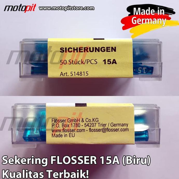FLOSSER SEKRING MINI SEKERING TANCAP DX FUSE MOBIL MOTOR 15A BIRU PROMO