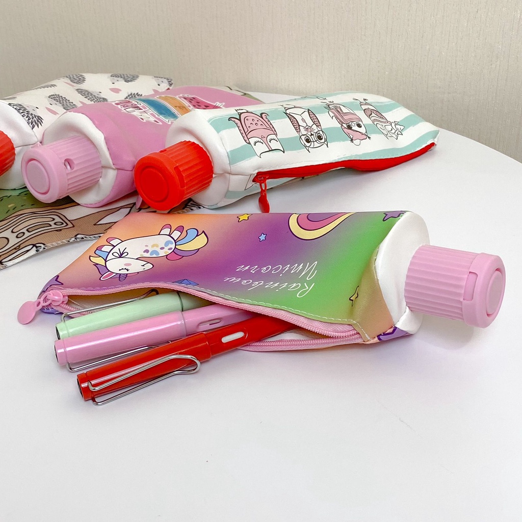 

Kotak Pensil Odol Unicorn + Rautan / Serutan Pink Lilac Rainbow Tube Odol Kuda Poni / Pony Grosir COD