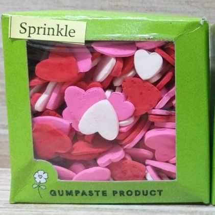 

Gumpaste Sprinkle Red Love 1 Kotak (30gr) Hiasan Fondant Bentuk Hati Warna Merah Putih Pink