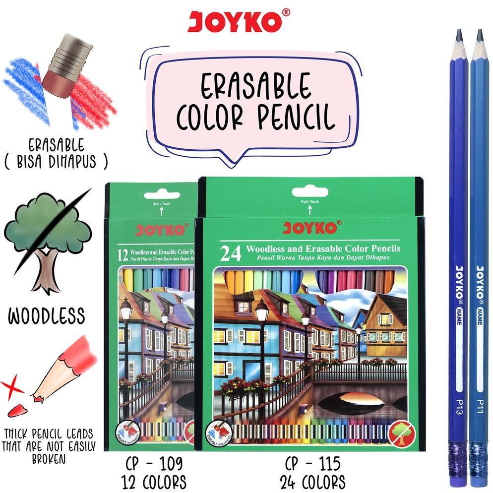 

((BISA COD)) Joyko Pensil Warna Dapat Dihapus Erasable Color Pencils Hexagonal Grip