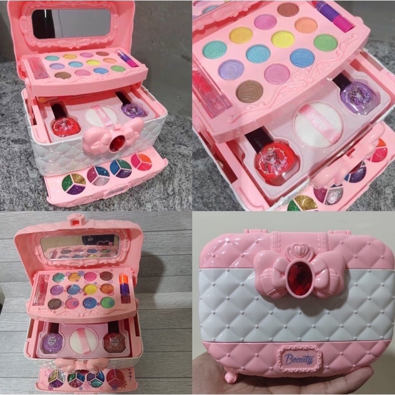 children make up bag pretend plays mainan dandan anak bentuk tas- kado anak cewek - kado anak perempuan 5 tahun - hadiah ultah cewek - kado ulang tahun anak cewek