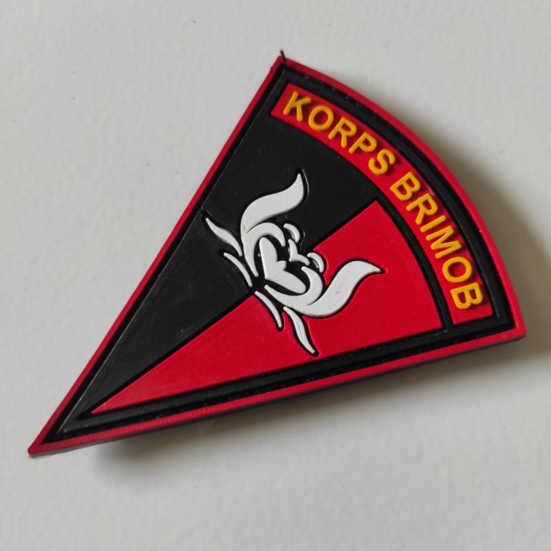 PATCH RUBBER LOGO KORPS BRIMOB/TEMPELAN EMBLEM KARET VELCRO