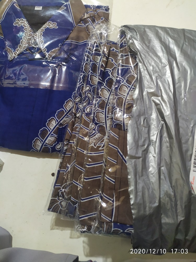 Skandia Navy Kemeja Batik Pria Full Furing Katun Primisima