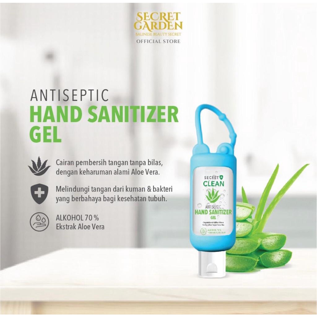 Secret Clean Hand Sanitizer Gel 50ml + Silicone Case Holder