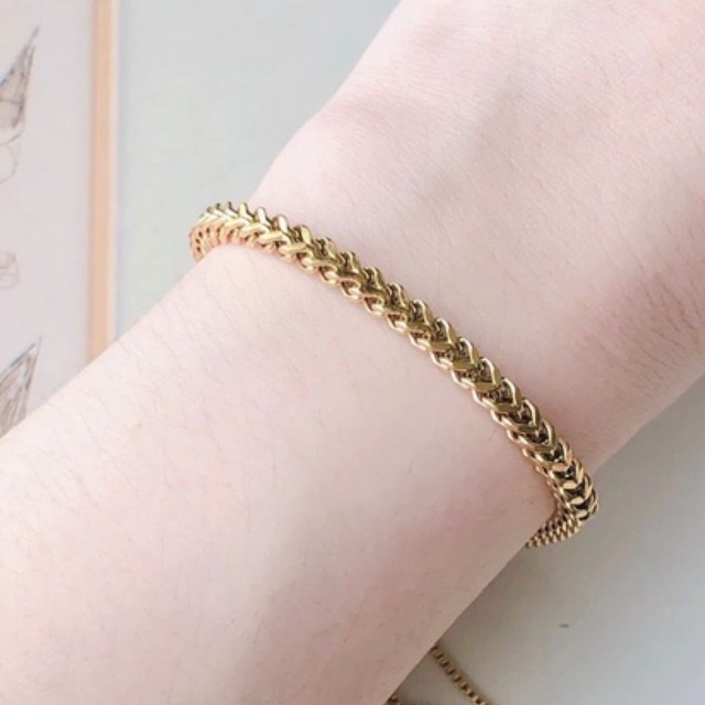 Gelang Serut Titanium Anti karat Gold / Bracelet Premium
