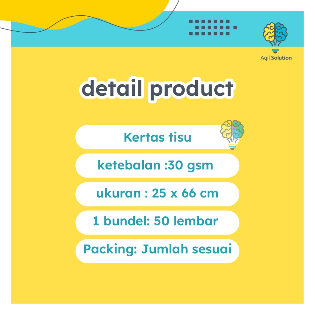 (25x66cm=50pcs) Kertas Dorslag Lito Perlengkapan Packing Gift Aesthetic Bungkus Sepatu Tas Topi Baju dll By Aqilsolution