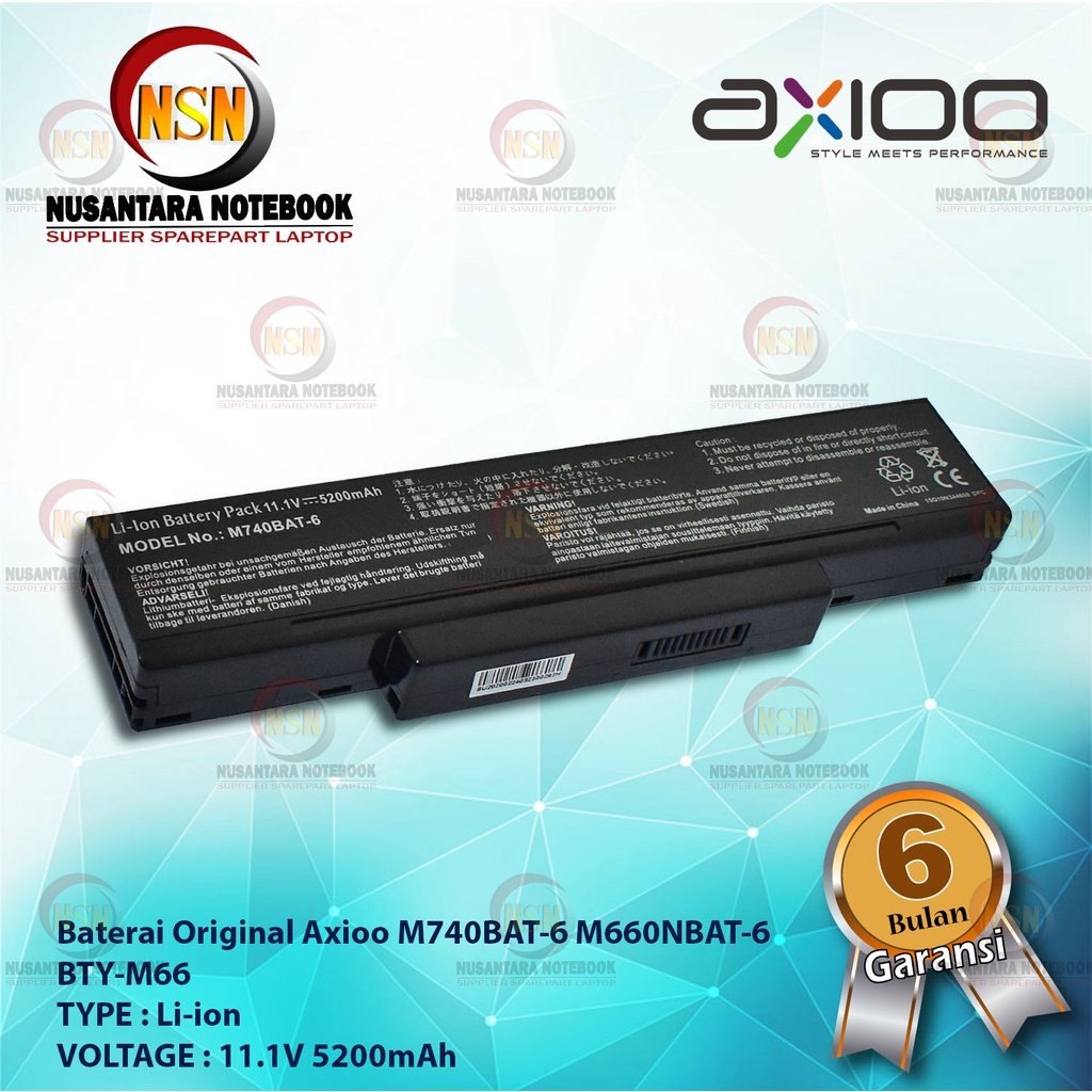 Baterai Laptop Original AXIOO M740BAT-6 M660NBAT-6 BTY-M66